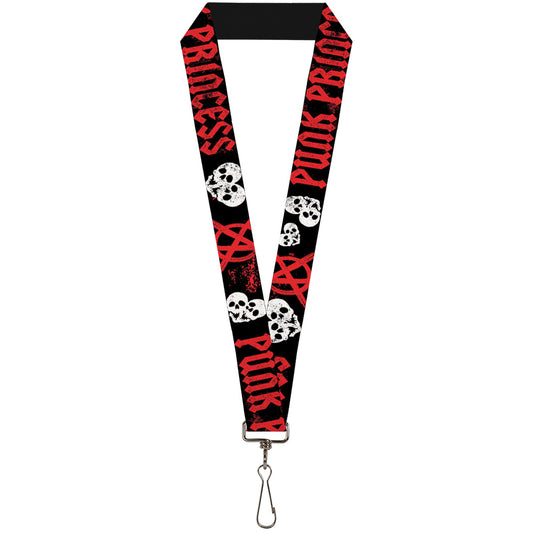 Lanyard - 1.0" - Punk Princess Black Red White