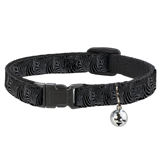 Cat Collar Breakaway - Zebra Head Black Gray