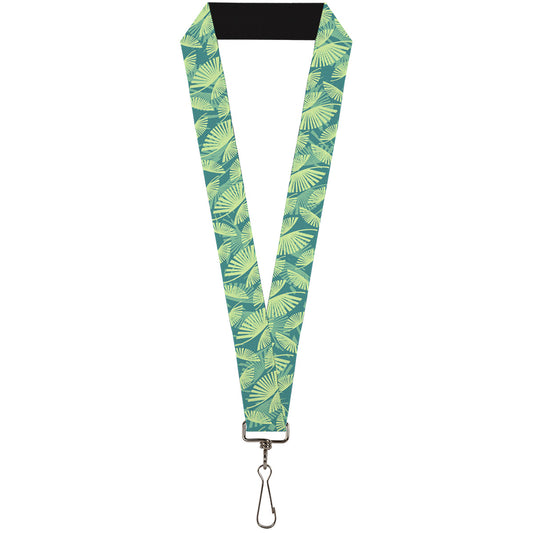 Lanyard - 1.0" - Palm Leaves Stacked Pastel Greens