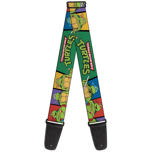 Guitar Strap - Classic TMNT Group Pose3 TMNT Logo Green Multi Color