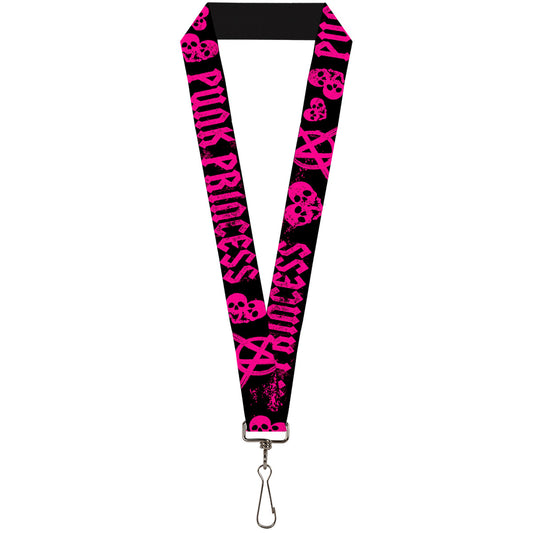 Lanyard - 1.0" - Punk Princess Black Fuchsia