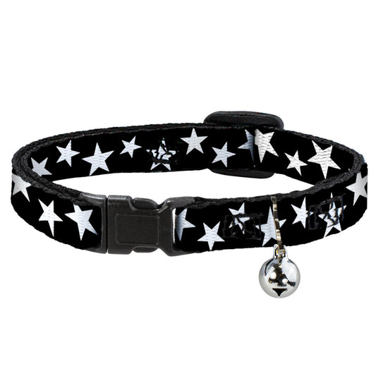 Cat Collar Breakaway - Multi Stars Black White