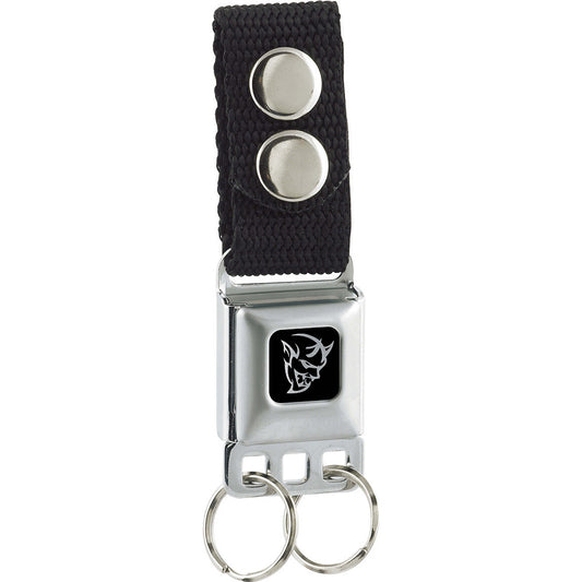 Keychain - Dodge Demon Icon Black Silver - Black