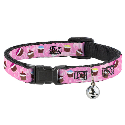 Cat Collar Breakaway - Cupcake Swirls Pink Multi Color