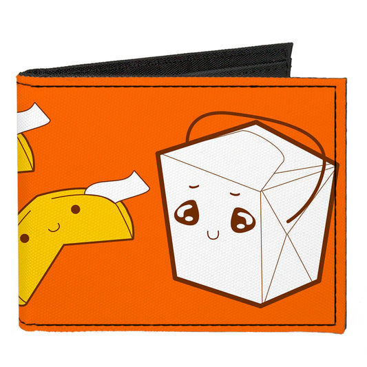 Canvas Bi-Fold Wallet - Take Out Fortune Cookies Orange