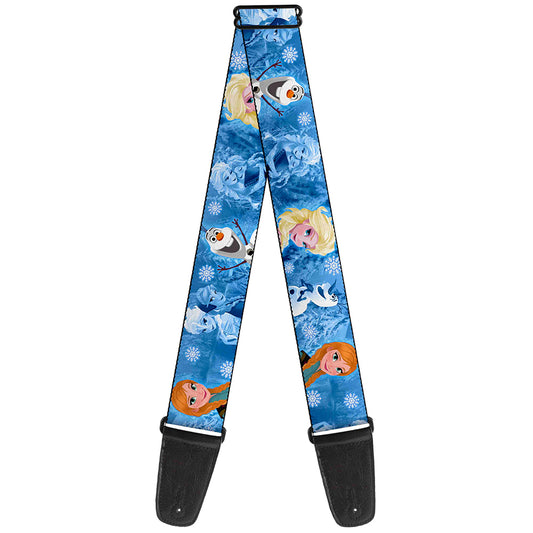 Guitar Strap - Frozen Character Poses Blues