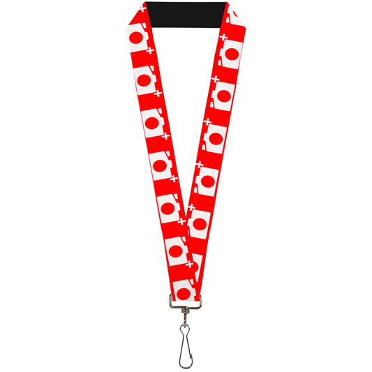 Lanyard - 1.0" - Camera Red White