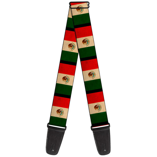 Guitar Strap - Mexico Flag Distressed