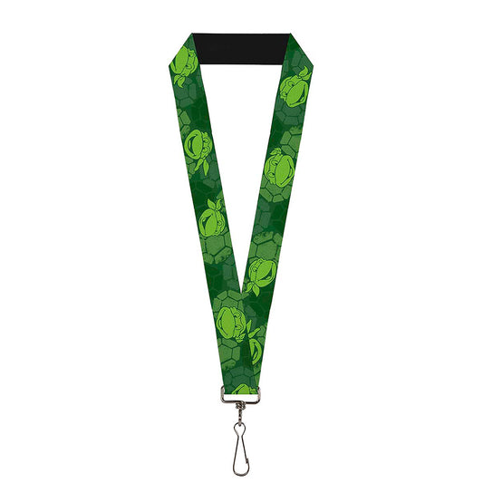 Lanyard - 1.0" - Classic TMNT Turtle Faces2 Greens