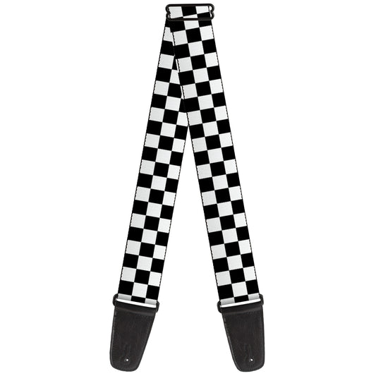 Guitar Strap - Checker Black White