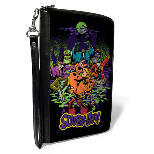 Women's PU Zip Around Wallet Rectangle - SCOOBY-DOO Shaggy Carrying Scooby-Doo with Monsters Pose