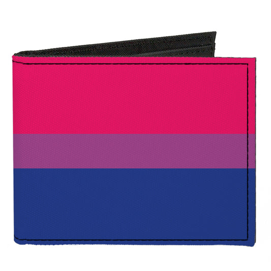 Canvas Bi-Fold Wallet - Flag Bisexual Pink Purple Blue
