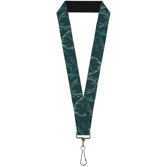 Lanyard - 1.0" - Antlers Turquoise