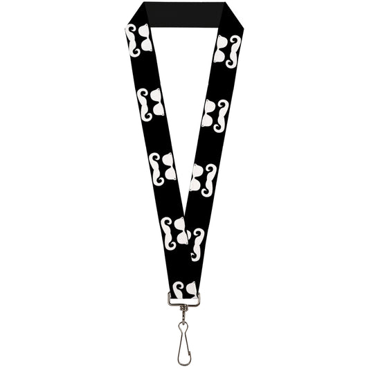 Lanyard - 1.0" - Sunglasses & Mustache Black White