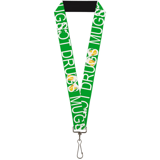 Lanyard - 1.0" - St. Pat's MUG NOT DRUGS Beer Mugs Green White Gold