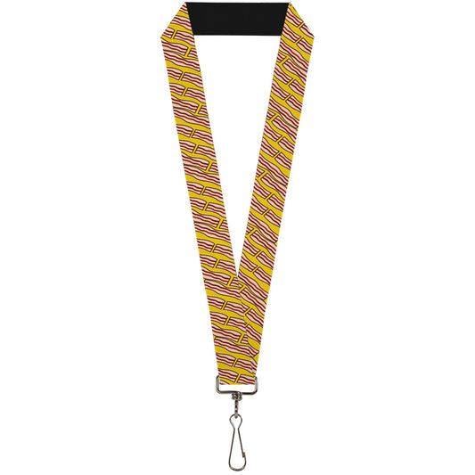 Lanyard - 1.0" - Bacon Cartoon Yellow