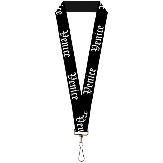 Lanyard - 1.0" - VENICE Old English Black White