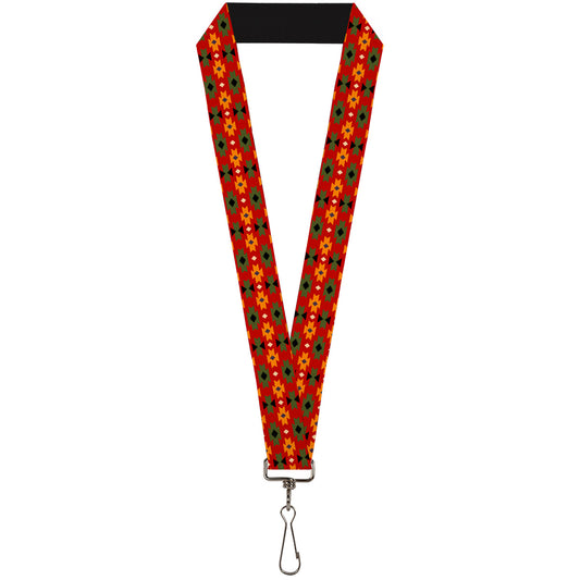 Lanyard - 1.0" - Mini Navajo Tan Rust Olive Black