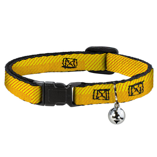 Cat Collar Breakaway - Hash Mark Stripe Yellow Red