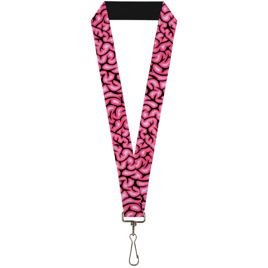 Lanyard - 1.0" - Brains Black Pink