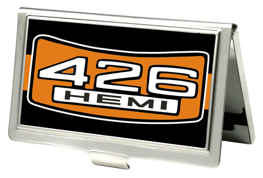 Business Card Holder - SMALL - 426 HEMI Badge Stripe FCG Black Orange White