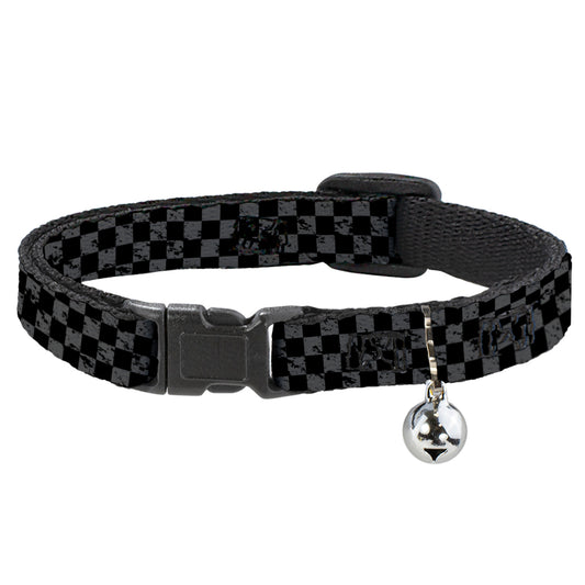Cat Collar Breakaway - Checker Weathered Black Gray