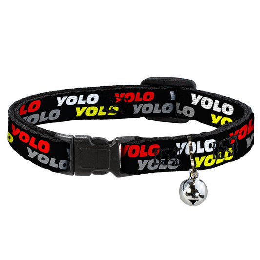 Cat Collar Breakaway - YOLO2 Black Red White Gray Yellow