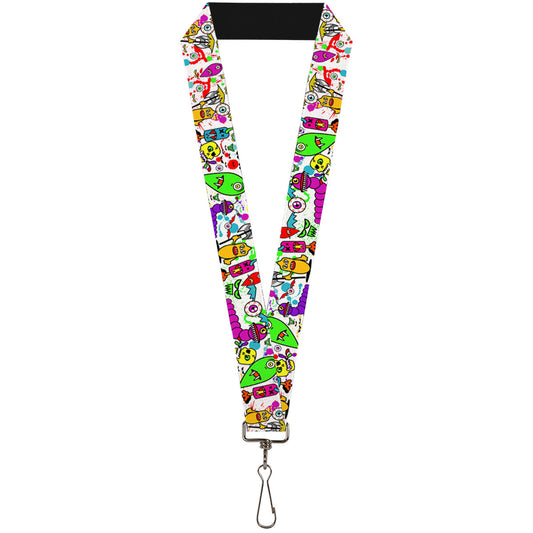 Lanyard - 1.0" - Monsters White