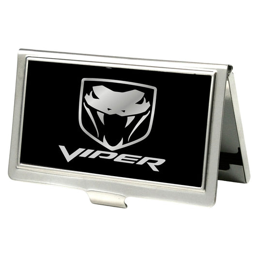 Business Card Holder - SMALL - Dodge Viper Logo FCG Black Silver