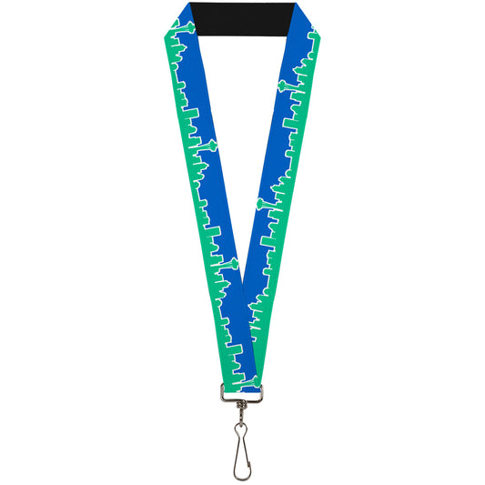 Lanyard - 1.0" - Seattle Skyline Blue Green