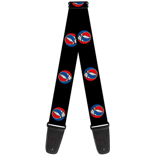 Guitar Strap - Steal Your Face Repeat Black Color