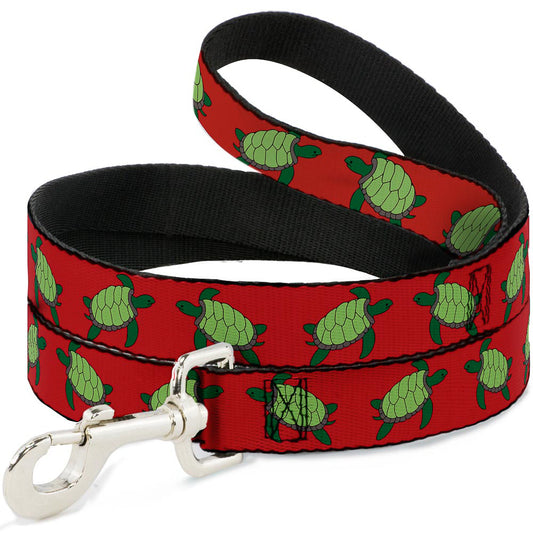 Dog Leash - Sea Turtles Red/Green