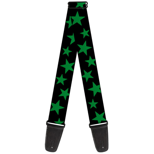 Guitar Strap - Stars Scattered Black Green