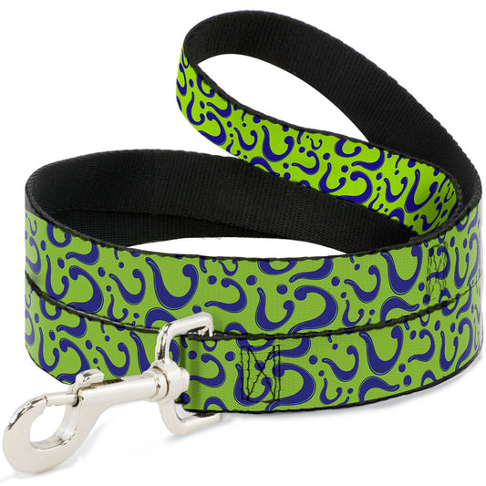 Dog Leash - Question Mark Scattered Lime Green/Purple