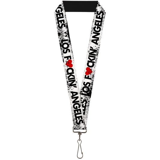 Lanyard - 1.0" - LOS F*CKIN' ANGELES Heart Weathered White Black Red