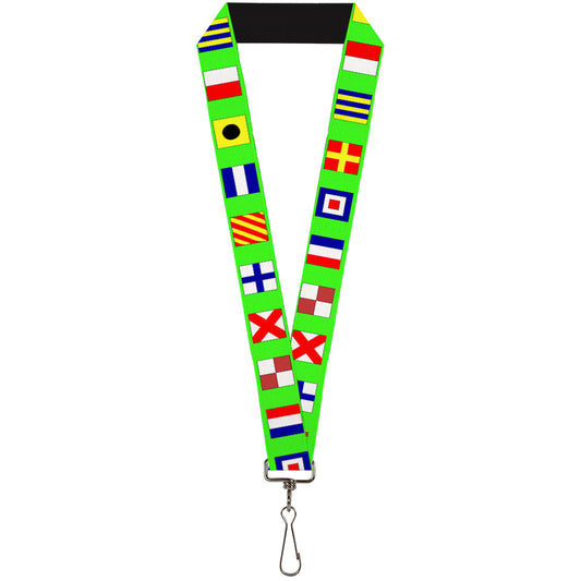 Lanyard - 1.0" - Nautical Flags Green Multi Color