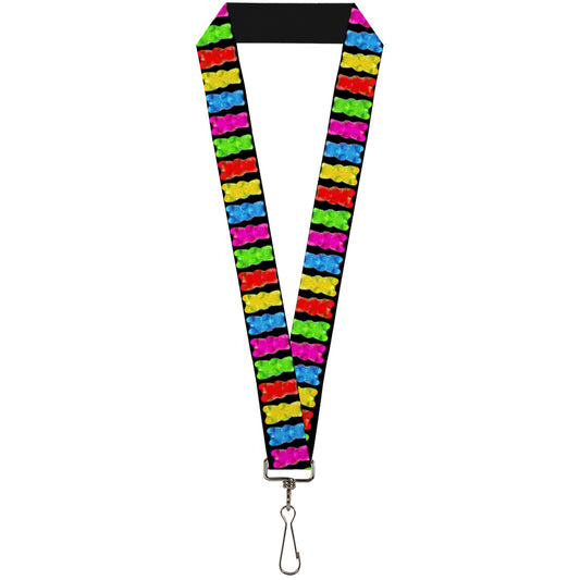 Lanyard - 1.0" - Gummy Bears Black Multi Color