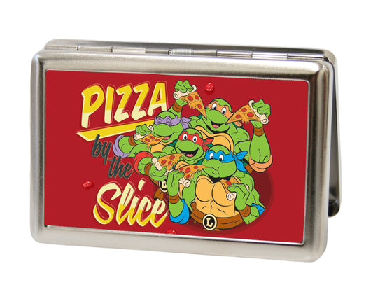 Business Card Holder - LARGE - TMNT Turtles Pose16 PIZZA BY THE SLICE FCG Reds Yellows