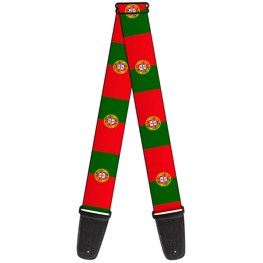 Guitar Strap - Portugal Flag Green Red