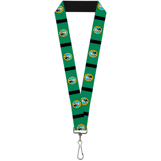 Lanyard - 1.0" - Washington Flags Black