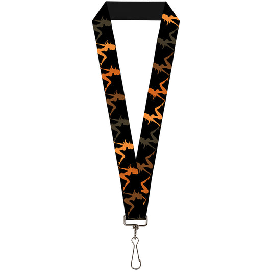 Lanyard - 1.0" - Mud Flap Girl Repeat Black Orange Fade