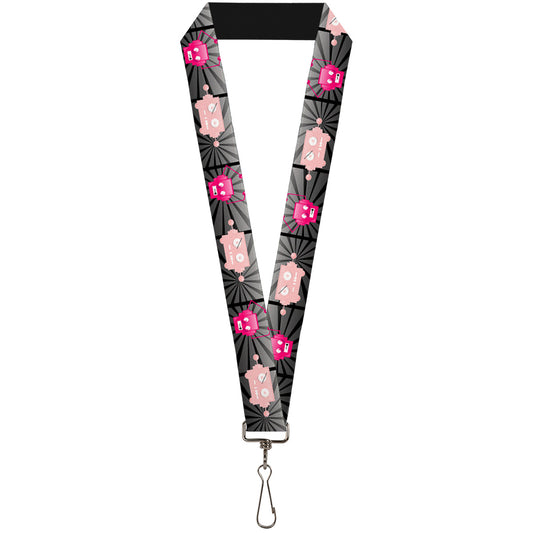 Lanyard - 1.0" - Hot Beat Bot Pink