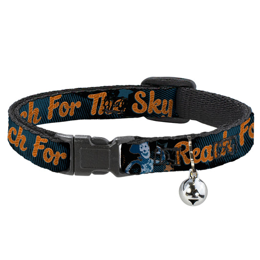 Cat Collar Breakaway - Woody REACH FOR THE SKY Denim Blue Print
