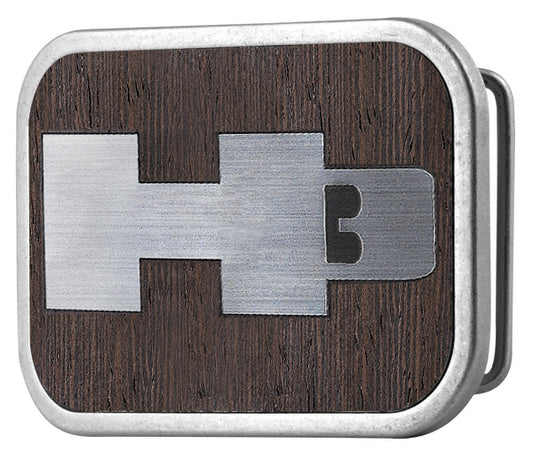 H3 Framed Marquetry Black Walnut Metal - Matte Rock Star Buckle