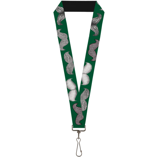 Lanyard - 1.0" - Mustaches Green Sketch