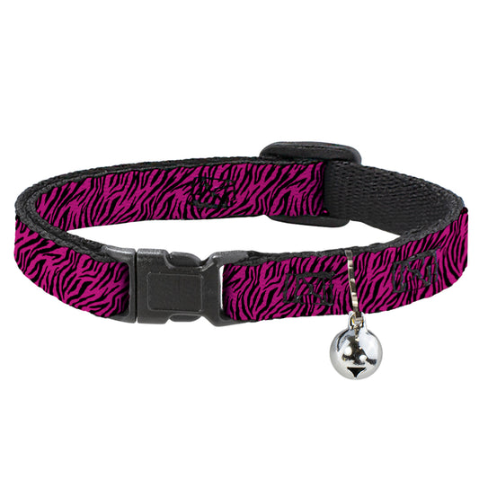 Cat Collar Breakaway - Zebra 2 Fuchsia Pink
