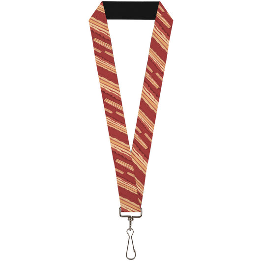 Lanyard - 1.0" - Bacon Slices Red