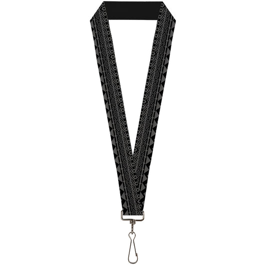 Lanyard - 1.0" - Aztec1 Gray Black