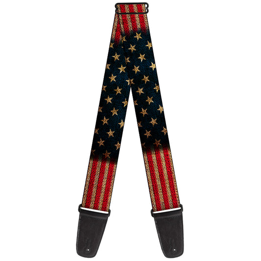 Guitar Strap - Vintage US Flag Stretch