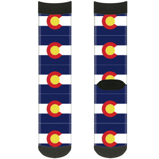 Sock Pair - Polyester - Colorado Flags2 Repeat - CREW